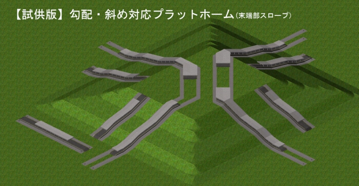 勾配・斜め対応プラットホーム（末端部スロープ）